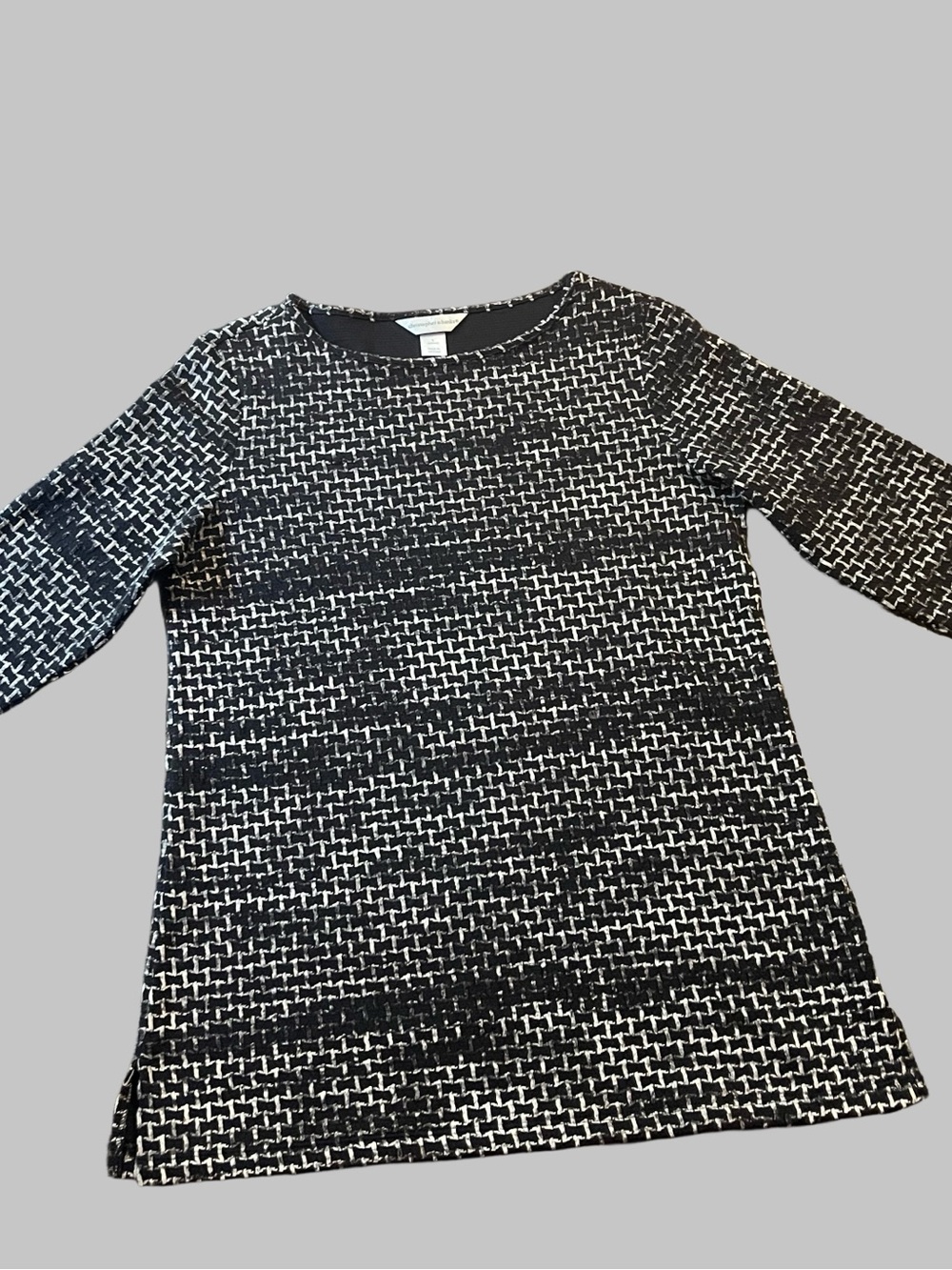 Christopher & Banks Black and White Textured Tunic